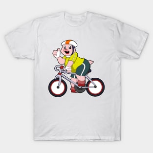 Pig with Bicycle & Helmet T-Shirt